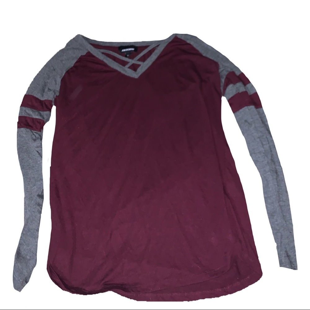 Wine and Grey Colored T-Shirt